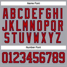 Load image into Gallery viewer, Custom Gray Red-Navy Hockey Lace Neck Jersey
