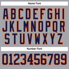 Load image into Gallery viewer, Custom Gray Navy-Orange Hockey Lace Neck Jersey
