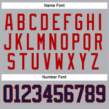 Load image into Gallery viewer, Custom Gray Navy-Red Hockey Jersey
