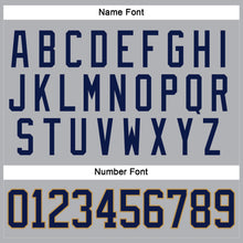 Load image into Gallery viewer, Custom Gray Navy-Old Gold Hockey Jersey
