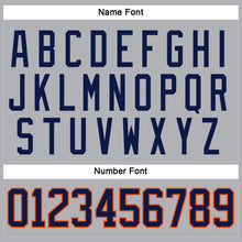 Load image into Gallery viewer, Custom Gray Navy-Orange Hockey Jersey
