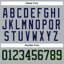 Load image into Gallery viewer, Custom Gray Navy-Neon Green Hockey Jersey
