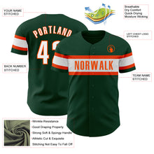 Load image into Gallery viewer, Custom Green White-Orange Authentic Baseball Jersey
