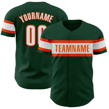 Load image into Gallery viewer, Custom Green White-Orange Authentic Baseball Jersey
