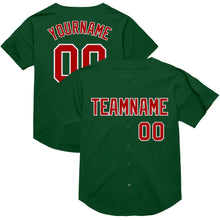 Load image into Gallery viewer, Custom Green Red-White Mesh Authentic Throwback Baseball Jersey
