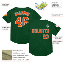 Load image into Gallery viewer, Custom Green Orange-White Mesh Authentic Throwback Baseball Jersey
