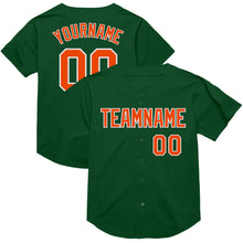 Load image into Gallery viewer, Custom Green Orange-White Mesh Authentic Throwback Baseball Jersey
