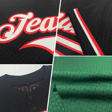 Load image into Gallery viewer, Custom Green Pink-White Mesh Authentic Throwback Baseball Jersey
