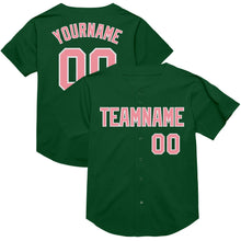 Load image into Gallery viewer, Custom Green Medium Pink-White Mesh Authentic Throwback Baseball Jersey
