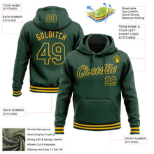 Load image into Gallery viewer, Custom Stitched Green Gold Sports Pullover Sweatshirt Hoodie
