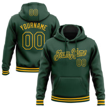 Load image into Gallery viewer, Custom Stitched Green Gold Sports Pullover Sweatshirt Hoodie
