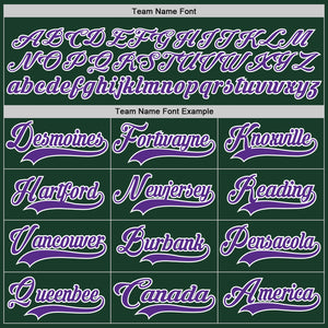 Custom Green Purple-White Hockey Lace Neck Jersey