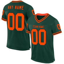 Load image into Gallery viewer, Custom Green Orange-Black Mesh Authentic Throwback Football Jersey
