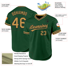 Load image into Gallery viewer, Custom Green Old Gold-Black Authentic Throwback Baseball Jersey
