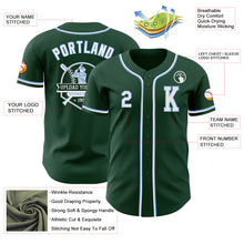 Load image into Gallery viewer, Custom Green White-Light Blue Authentic Baseball Jersey
