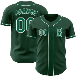 Custom Green Kelly Green-White Authentic Baseball Jersey