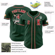 Load image into Gallery viewer, Custom Green Red-White Authentic Baseball Jersey
