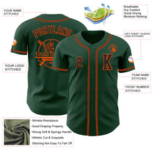 Load image into Gallery viewer, Custom Green Black-Orange Authentic Baseball Jersey
