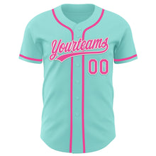 Load image into Gallery viewer, Custom Ice Blue Pink-White Authentic Baseball Jersey
