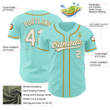 Load image into Gallery viewer, Custom Ice Blue White-Old Gold Authentic Baseball Jersey
