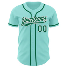 Load image into Gallery viewer, Custom Ice Blue Kelly Green-White Authentic Baseball Jersey
