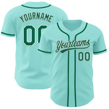 Load image into Gallery viewer, Custom Ice Blue Kelly Green-White Authentic Baseball Jersey
