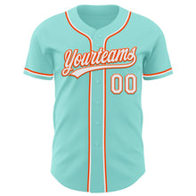 Load image into Gallery viewer, Custom Ice Blue White-Orange Authentic Baseball Jersey
