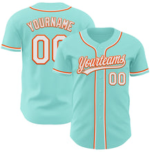 Load image into Gallery viewer, Custom Ice Blue White-Orange Authentic Baseball Jersey
