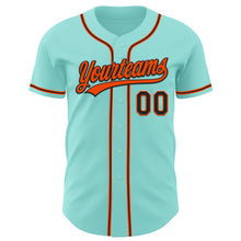 Load image into Gallery viewer, Custom Ice Blue Black-Orange Authentic Baseball Jersey
