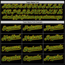 Load image into Gallery viewer, Custom Black Green-Gold Bomber Full-Snap Varsity Letterman Lapel Collar Byron Jacket
