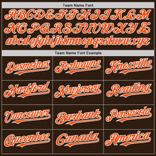 Load image into Gallery viewer, Custom Brown Orange-White Bomber Full-Snap Varsity Letterman Hoodie Jacket
