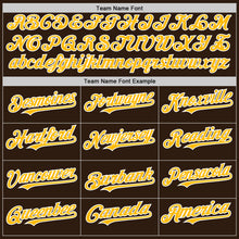 Load image into Gallery viewer, Custom Brown Gold-White Bomber Full-Snap Varsity Letterman Hoodie Jacket
