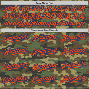 Custom Camo Orange-Royal Bomber Full-Snap Varsity Letterman Salute To Service Hoodie Jacket