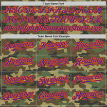 Load image into Gallery viewer, Custom Camo Purple-Orange Bomber Full-Snap Varsity Letterman Salute To Service Hoodie Jacket
