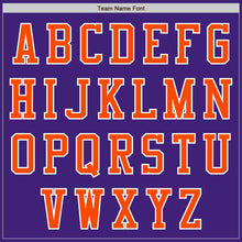 Load image into Gallery viewer, Custom Purple Orange-White Bomber Varsity Letterman Two Tone Zipper Jacket
