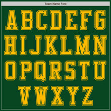 Load image into Gallery viewer, Custom Green Gold Bomber Varsity Letterman Zipper Jacket
