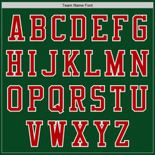 Load image into Gallery viewer, Custom Green Red-White Bomber Varsity Letterman Zipper Jacket
