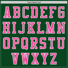 Load image into Gallery viewer, Custom Green Pink-White Bomber Varsity Letterman Zipper Jacket
