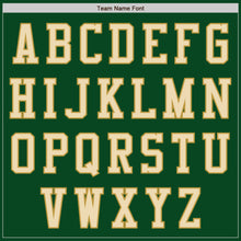 Load image into Gallery viewer, Custom Green Cream Old Gold-Black Bomber Varsity Letterman Two Tone Zipper Jacket
