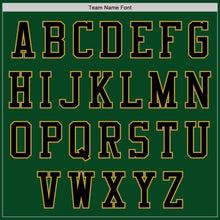 Load image into Gallery viewer, Custom Green Black-Old Gold Bomber Varsity Letterman Two Tone Zipper Jacket
