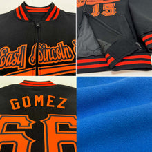 Load image into Gallery viewer, Custom Powder Blue White-Royal Bomber Varsity Letterman Two Tone Zipper Jacket
