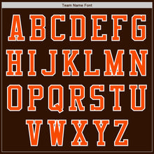 Load image into Gallery viewer, Custom Brown Orange-White Bomber Varsity Letterman Zipper Jacket
