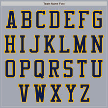 Load image into Gallery viewer, Custom Gray Gold-Navy Varsity Letterman Two Tone Zipper Jacket
