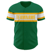 Load image into Gallery viewer, Custom Kelly Green White-Gold Authentic Baseball Jersey
