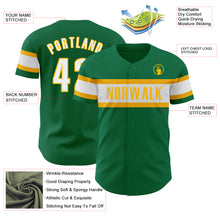 Load image into Gallery viewer, Custom Kelly Green White-Gold Authentic Baseball Jersey
