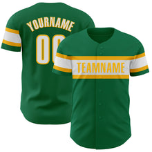 Load image into Gallery viewer, Custom Kelly Green White-Gold Authentic Baseball Jersey
