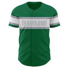 Load image into Gallery viewer, Custom Kelly Green White-Gray Authentic Baseball Jersey
