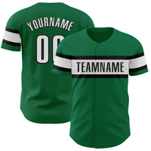 Load image into Gallery viewer, Custom Kelly Green White-Black Authentic Baseball Jersey
