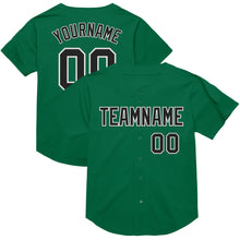 Load image into Gallery viewer, Custom Kelly Green Black-White Mesh Authentic Throwback Baseball Jersey
