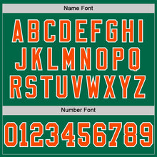 Load image into Gallery viewer, Custom Kelly Green Orange-White Mesh Authentic Throwback Football Jersey
